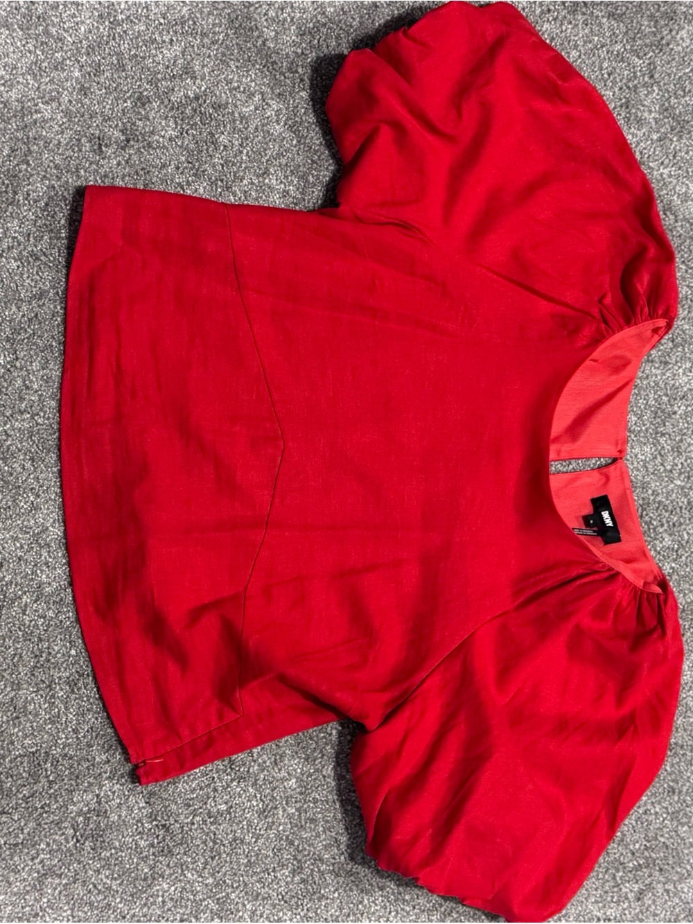DKNY Red Puff Sleeve Top